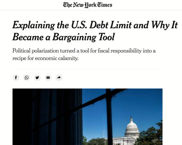 《紐約時報》報道指，政治上的兩極分化釀成了經濟災難。