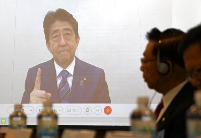 安倍晉三狂言「台灣有事即日本有事」。AP圖片