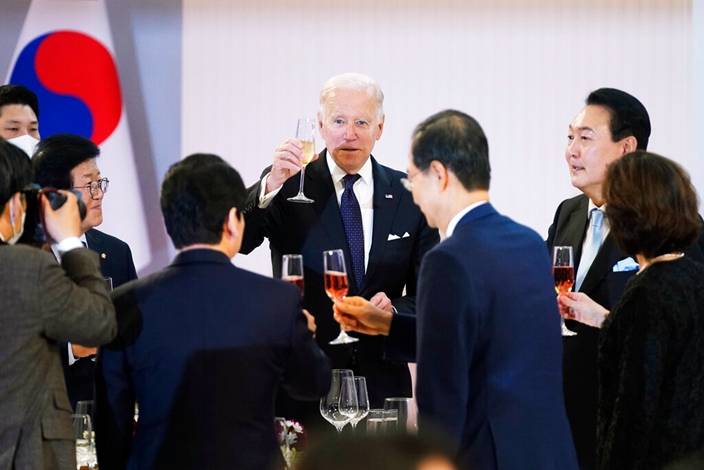 韓國總統尹錫悅舉辦晚宴招待拜登