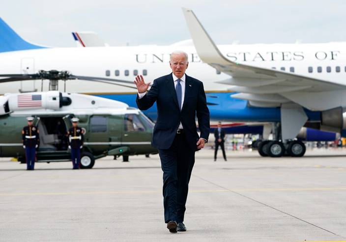 美國總統科登到舵國出席G7峰會。AP圖片