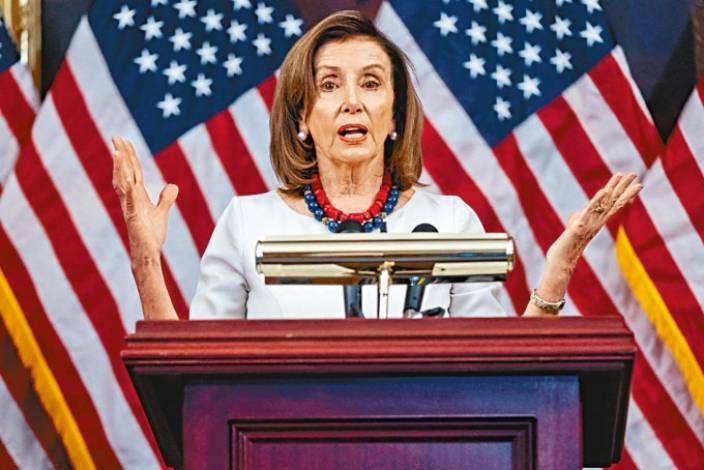 美國眾議院議長佩洛西。