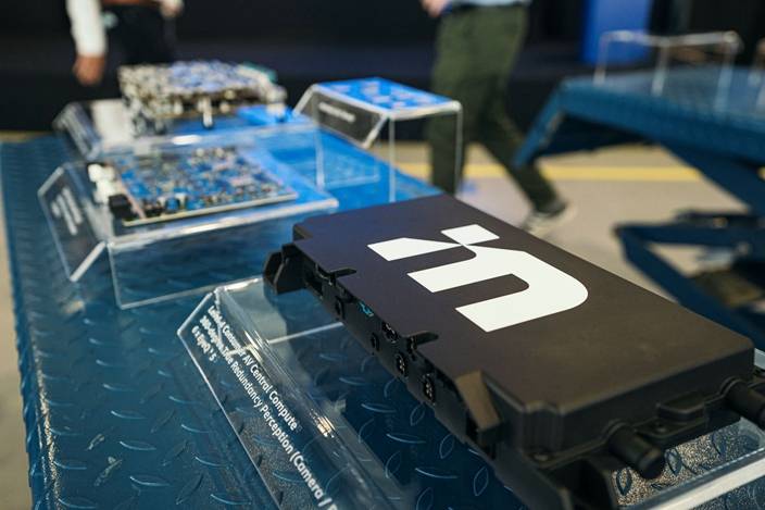 美國最新AI芯片，用於智能汽車之上。AP圖片