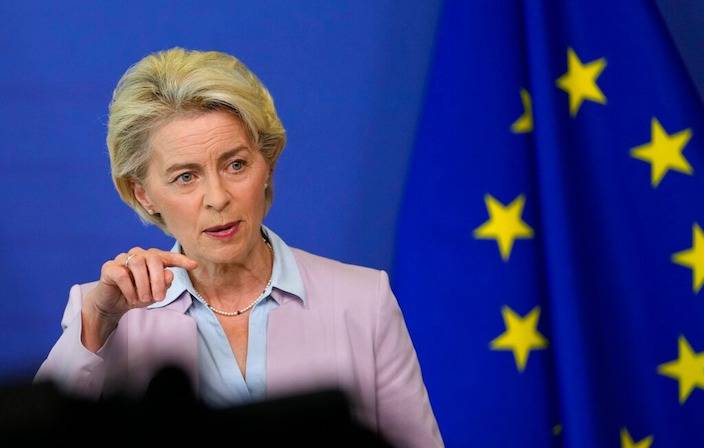 The joint letter forced Gong von der Leyen to stress that deindustrialization would affect the new energy transition policy.  AP image