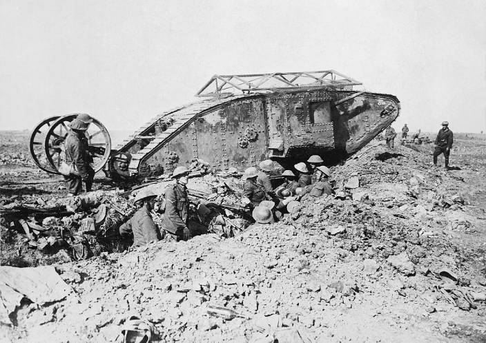 世界第一架坦克Mark I。網上圖片。