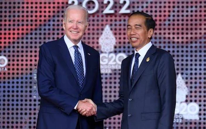 拜登早前出席印尼峇里島的G20峰會。AP圖片