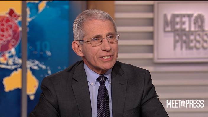 Fauci was interviewed by NBC.video screen