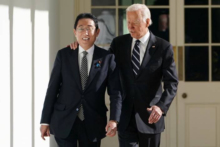 Japanese Prime Minister Fumio Kishida held a summit meeting with U.S. President Joe Biden.  AP pictures.