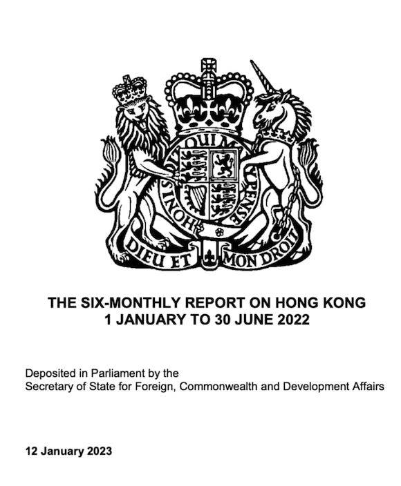 英國外交部近日發表《香港半年報告》，指香港用煽動罪打壓異見者，上述案件令報告的「雙重標準」表露無遺。