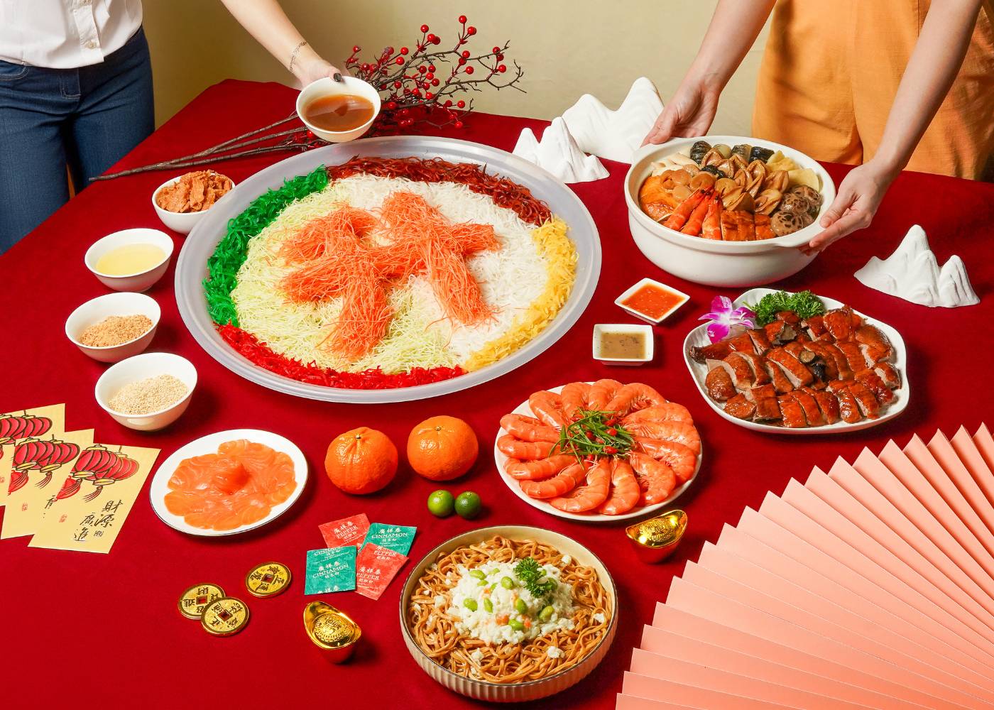 Kryston's Year of the Golden Horse collection features auspicious signatures including Grand Fortune Yusheng, Premium Auspicious Treasure Pot, and Truffle Roasted Duck, available 16 January - 8 March 2026 (Photo: Kryston Catering) 