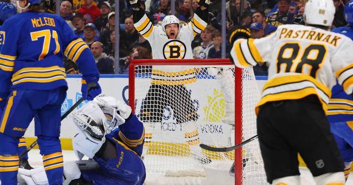 Pavel Zacha scores 38 seconds into OT to give the Bruins a 4-3 win over the Sabres
