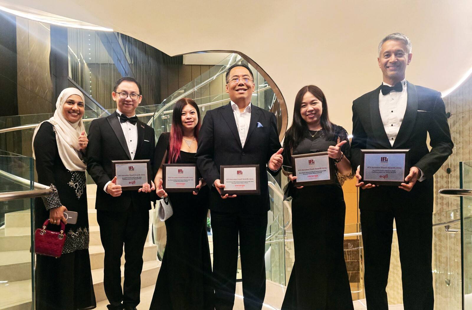 From left:          Mariam Veronica Bt Abu Bakkar Seddek, Director, Group Head for Institutional & Islamic Asset Management, Kenanga Investors;          Ong Soon Chong, Executive Director, Head of ETF & ESG Investment, Eq8 Capital Sdn Bhd;          Felicia Tai, Head of Fixed Income & Credit, Kenanga Islamic Investors;          Datuk Wira Ismitz Matthew De Alwis, Chief Executive Officer and Executive Director, Kenanga Investors;          Ellen Ng, Portfolio Manager, Investment, Kenanga Islamic Investors; and          Umar Alhadad, Chief Executive Officer and Executive Director, Eq8 Capital. 