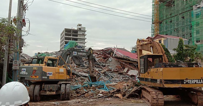 柬埔寨7層高工地樓房倒塌 至少3死多人受傷被埋