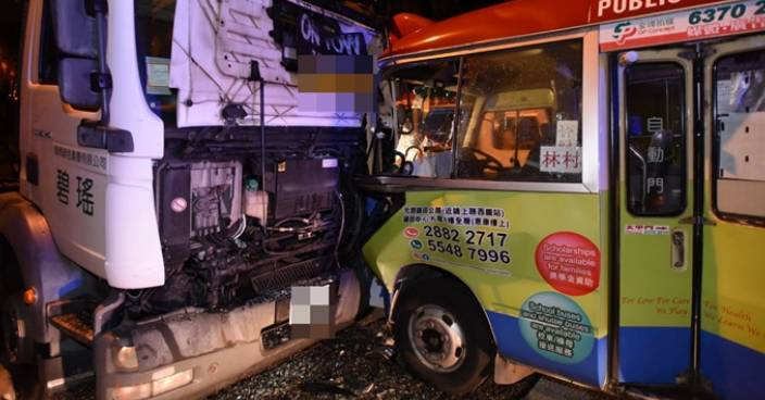林錦公路小巴拖車相撞 司機不治6人傷