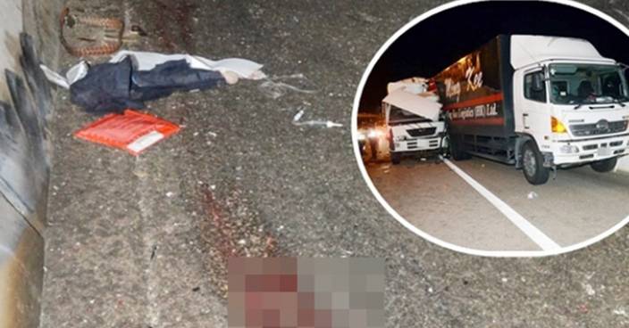 青葵公路兩貨車相撞 司機腳掌被輾斷跟車工人抛出車外昏迷