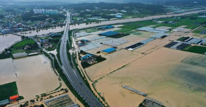 南韓中部暴雨成災 至少6死8失蹤