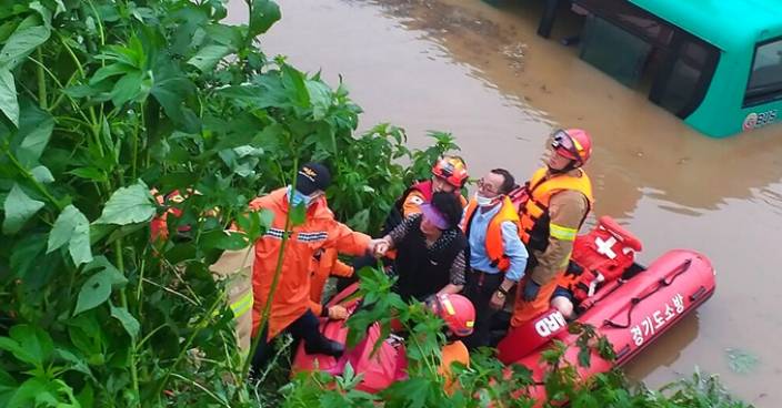 南韓暴雨未止 漢江相隔9年發洪水預警