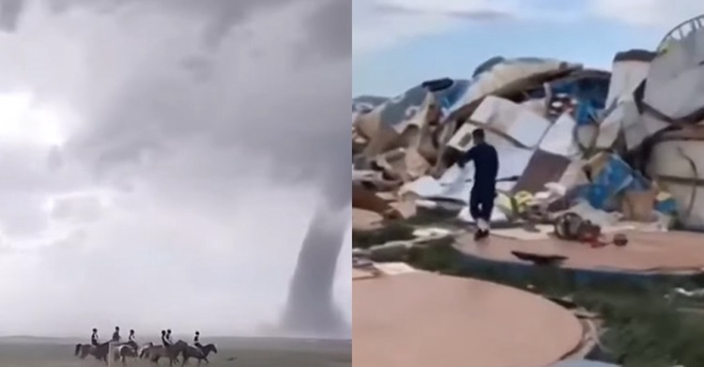 龍捲風吹襲內蒙  毀逾100頂蒙古包33人傷