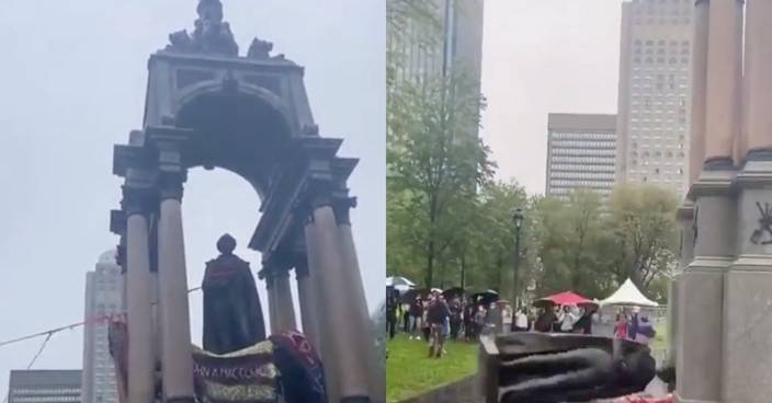 加拿大爆反種族歧視示威 首任總理雕像遭破壞
