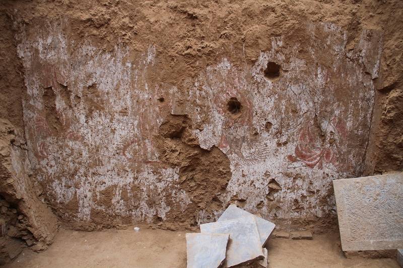 陝西考古發現大量罕見唐代壁畫(圖)