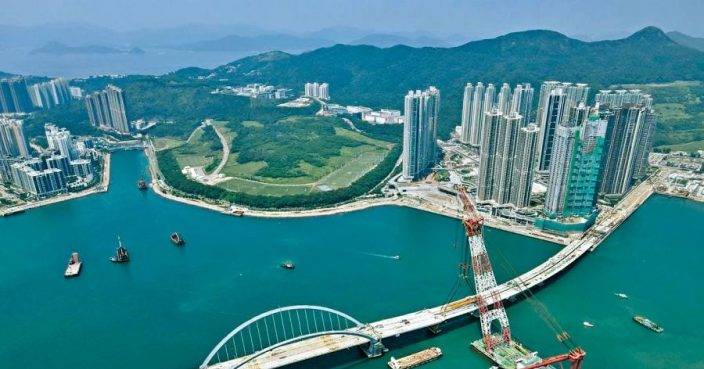 將軍澳跨灣雙拱鋼橋 接龍