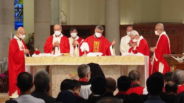 天主教香港教區為新任主教周守仁舉行晉牧儀式。（葉燿坤攝）