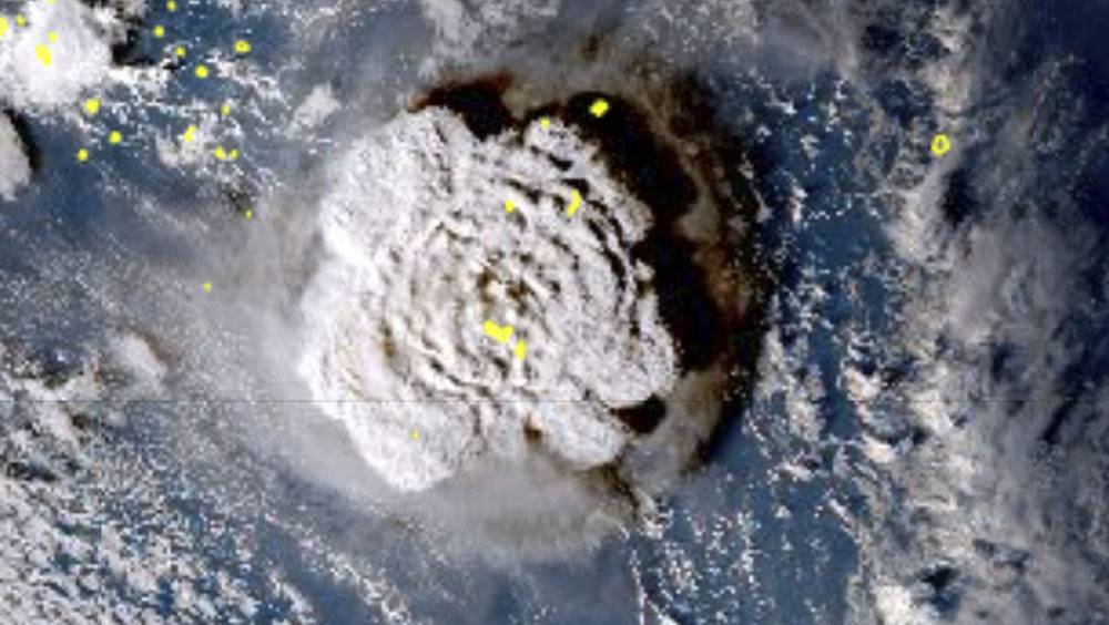湯加海嘯｜湯加海底火山再次大爆發 監測到巨浪