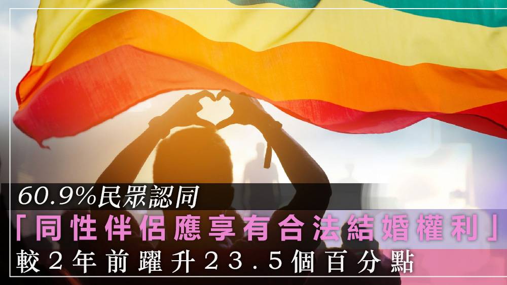 台灣同性婚姻合法化3周年 民眾性別平等觀念有進步