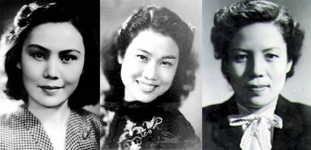 當年上海影劇界「四大花旦」之(左起)白楊、張瑞芳和舒秀文。