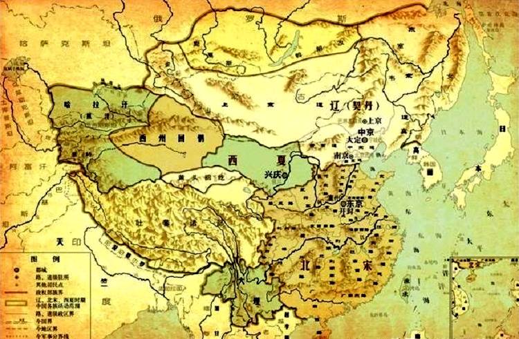 遼、北宋、西夏時期全地圖。(網上圖片)