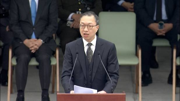 林定國致辭時表示，憲法及基本法的法律框架下，一國兩制及香港的法律制度得到保持及發展，法治制度獲長期保障。