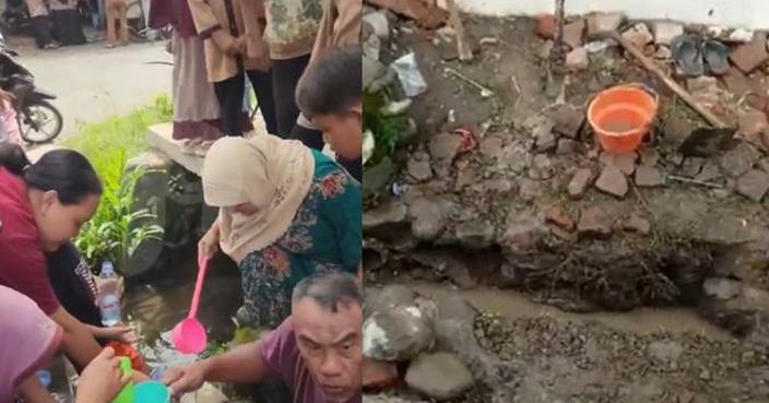 印尼村莊地面突湧清水 村民當「聖水」瘋搶稱可治病 水務公司揭真相